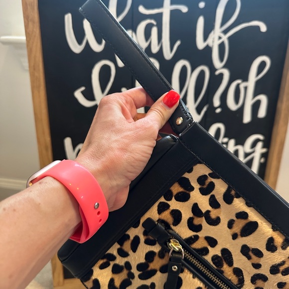 Kate Spade Faux Calf Hair and Leather Clutch Leopard Print - Picture 9 of 9